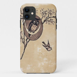 Coques Pour iPhone Cas vintage de Coque-Compagnon de hibou