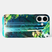 Coques Case-Mate iPhone Cascade d'Anime de fond arc-en-ciel (Verso (horizontal))