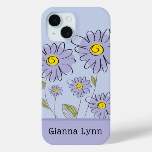 Coques Case-Mate iPhone Cascades d'aquarelle violet Monogramme (Verso)