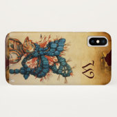 COQUES Case-Mate iPhone CASQUE DE CHEVALIER ANTIQUE AUX FEUILLES BLEU ROUG (Dos (Horizontal))