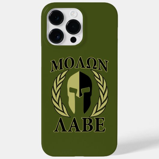 Coques Case-Mate iPhone Casque de Spartan Molon Labe Laurier (Verso)