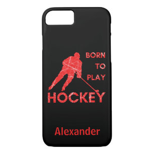 Case-Mate iPhone Case Casque de téléphone rouge de joueur de hockey né à