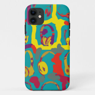 Coque iPhone 11 casque dj pop art