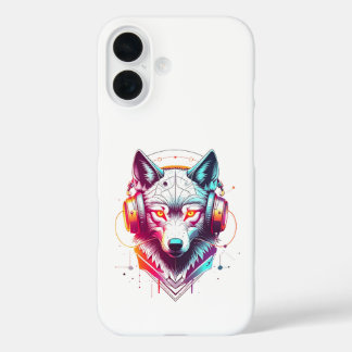 Coques iPhone 16 Casque Neon Cyber Wolf Y2K