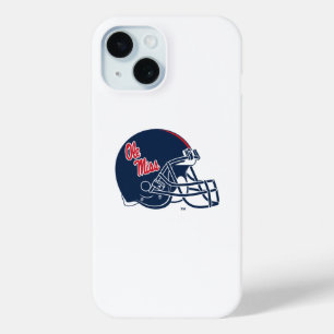 Coque Pour iPhone 15 Casque Ole Miss Football   bleu foncé
