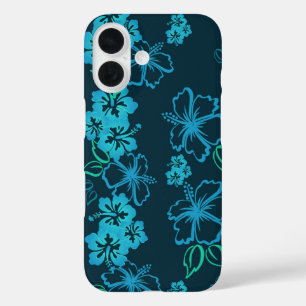Coques iPhone 16 Casque téléphonique Blue Hawaii Hibiscus