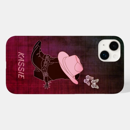 Coques Case-Mate iPhone Casquette Butterfly Burgundy Personnalisé (Verso (horizontal))