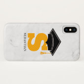 Coques Case-Mate iPhone Casquette de graduation en marbre tendance Nom de  (Dos (Horizontal))