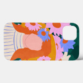 Coques Case-Mate iPhone Casquette et Fleur sauvage d'or (Verso (horizontal))
