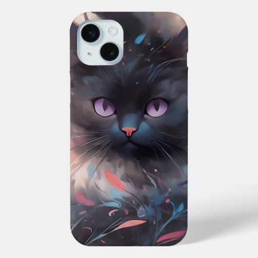 Coques Case-Mate iPhone Casquette noire mystique aquarelle | Cute chat (Verso)