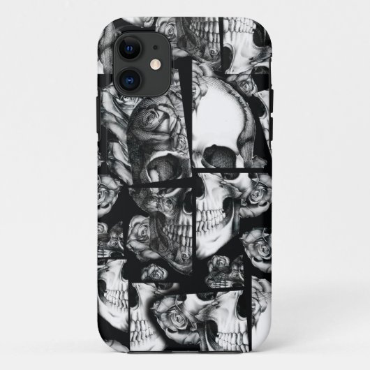 Coques Case-Mate iPhone Cassé, images rompues de crâne rose dans le noir (Dos)
