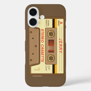 Coques iPhone 16 Cassette Audio Personnalisée Rétro