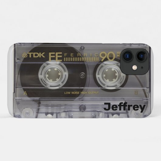Coques Case-Mate iPhone Cassette de musique avec nom (Dos (Horizontal))