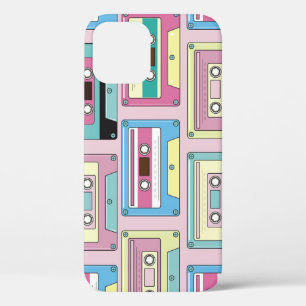 Case-Mate iPhone Case cassettes colorées, motif arrière - plan rose.