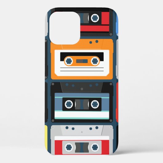 Coques Case-Mate iPhone Cassettes compactes. Lot. plat d'illustration vint (Verso)