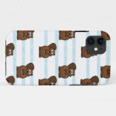 Coques Case-Mate iPhone Castor sur bandes bleues (Dos (Horizontal))