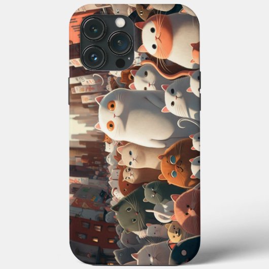 Coques Case-Mate iPhone Cat City Cartoon Crowd (Verso)