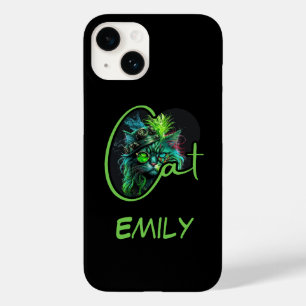 Coque Pour iPhone 14 Cat Cyber Steampunk CUSTOM - Amoureux des chats