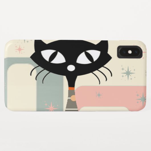 Coques Case-Mate iPhone Cat du milieu du siècle moderne (Dos (Horizontal))
