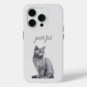Coques Case-Mate iPhone Cat gris Purr (Verso)
