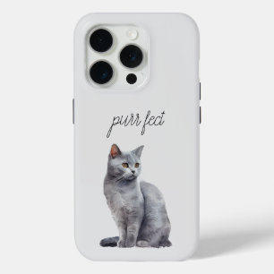 Coque iPhone 15 Pro Cat gris Purr