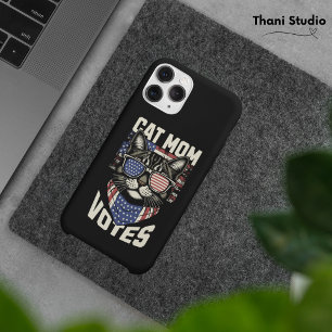 Coque Pour iPhone 15 Cat Mom vote une jolie élection drapeau américain