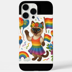 Coques iPhone 16 Pro Max Cat Pride Paws Pride d'inspiration chat LGBTQ