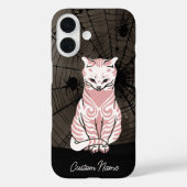 Coques Case-Mate iPhone Cat Spider Web Joli Goth Noir rose gothique (Verso)