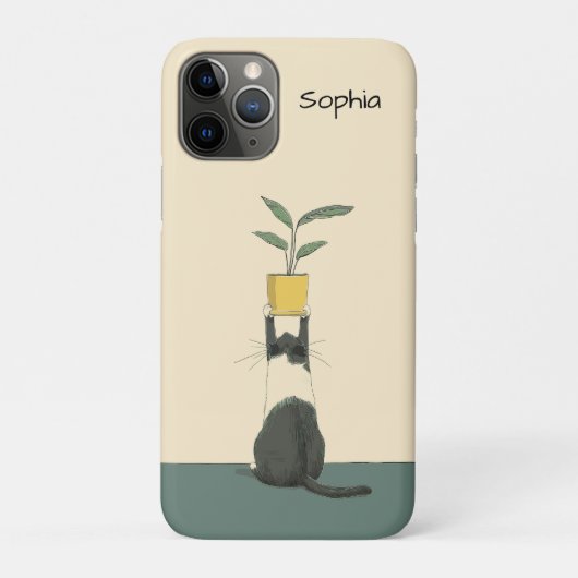 Coques Case-Mate iPhone Cat with Plant (Dos)