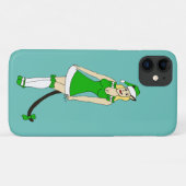 Coques Case-Mate iPhone Catgirl de Noël verte (Dos (Horizontal))