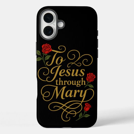 Coques Case-Mate iPhone Catholique à Jésus par Marie Roses (Verso)