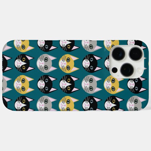 Coques Case-Mate iPhone Cats teal (Verso (horizontal))