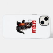 Coques Case-Mate iPhone Catzilla - Drôle Chat Godzilla Mashup (Verso (horizontal))