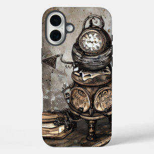 Coques iPhone 16 Plus Cauldron à vapeur orné   Spellbooks et horloges