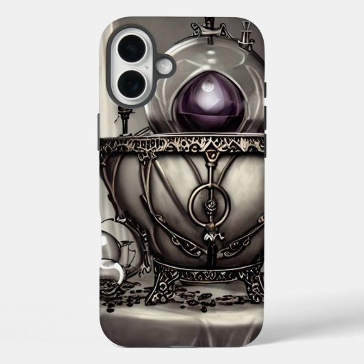 Coques Case-Mate iPhone Cauldron argenté orné avec balle en cristal violet (Verso)