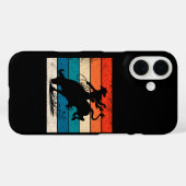 Coques Case-Mate iPhone Cavalier de taureau de rodéo de style rétro de ran (Verso (horizontal))
