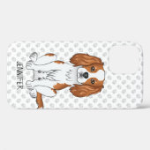 Coques Case-Mate iPhone Cavalier King Charles Spaniel Blenheim & Nom (Verso (horizontal))