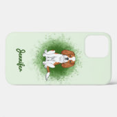 Coques Case-Mate iPhone Cavalier King Charles Spaniel Blenheim sur fond ve (Verso (horizontal))