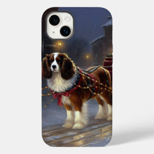 Coque Pour iPhone 14 Plus Cavalier King Charles Spaniel Noël Festif 