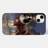 Coques Case-Mate iPhone Cavalier King Charles Spaniel Noël Fêtard (Verso (horizontal))