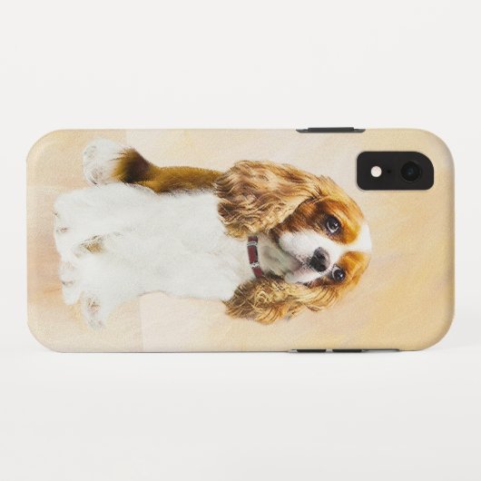 Coques Case-Mate iPhone Cavalier King Charles Spaniel Peinture originale (Dos (Horizontal))
