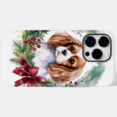 Coques Case-Mate iPhone Cavalier King Christmas Wreath Festive Pup (Verso (horizontal))