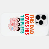 Coques Case-Mate iPhone Ce papa aime ses triplés (Verso (horizontal))