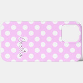 Coques Case-Mate iPhone Cecilia Nom Modèle Rose Et Blanc Pois (Verso (horizontal))