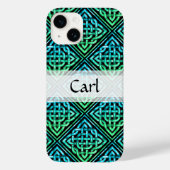 Coques Case-Mate iPhone Ceinture celtique personnalisée - bleu vert noir (Verso)