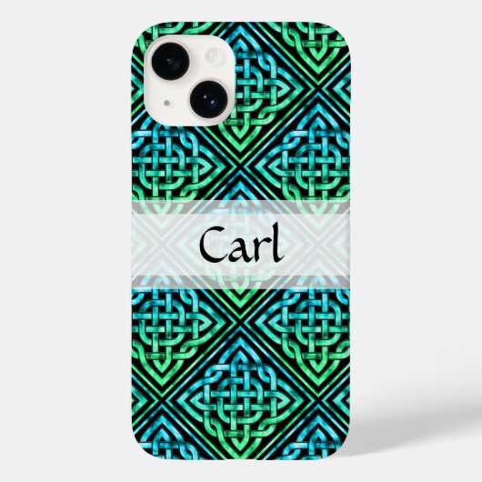 Coques Case-Mate iPhone Ceinture celtique personnalisée - bleu vert noir (Verso)