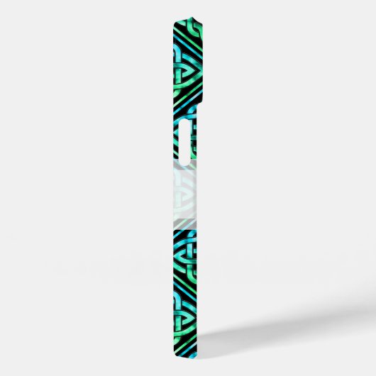 Coques Case-Mate iPhone Ceinture celtique personnalisée - bleu vert noir (Verso / Droite)