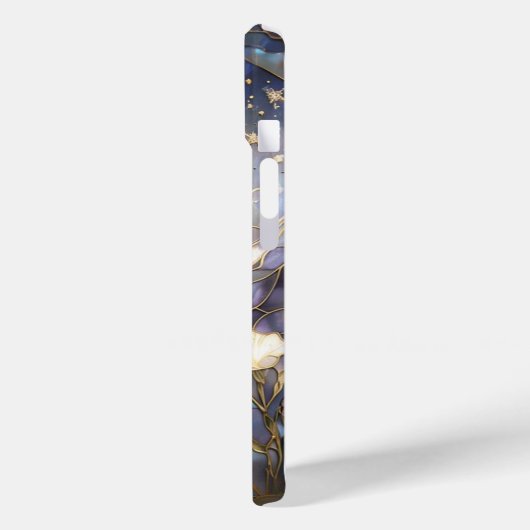 Coques Case-Mate iPhone Céleste Lune et verre floral (Verso / Gauche)