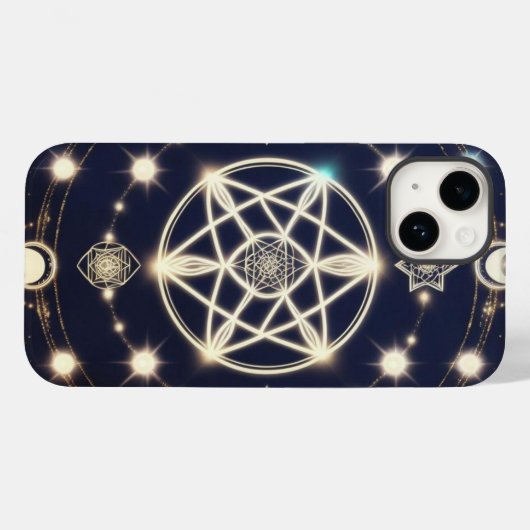 Coques Case-Mate iPhone Celestial Moon Cycle Mandala – Sacred Geometry (Verso (horizontal))