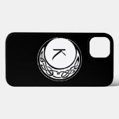 Coques Case-Mate iPhone Celtic Knotwork Cercle de Lune Monogramme Noir Bla (Verso (horizontal))